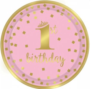 My 1st Birthday Bordjes Roze 