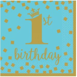 My 1st Birthday Servetten Blauw