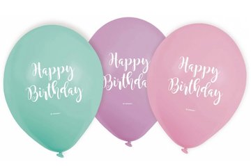 Happy Birthday Pastel Ballonnen