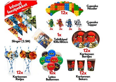 NINJA GO - FEESTPAKKET VOOR 12 PERSONEN 